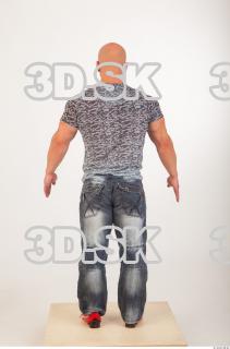 Whole body modeling reference blue jeans gray tshirt 0005